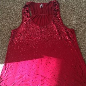 XL Red Sequin tank top